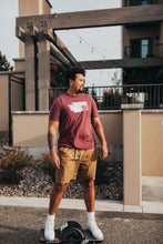 Load image into Gallery viewer, Men&#39;s State tee in burgundy
