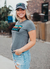 Load image into Gallery viewer, Women&#39;s Sunset tee in grey

