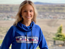 Load image into Gallery viewer, Women&#39;s LoveTheTri-City Americans Hoodie in blue

