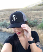 Load image into Gallery viewer, X Heart hat in black/charcoal with rose gold(snapback)
